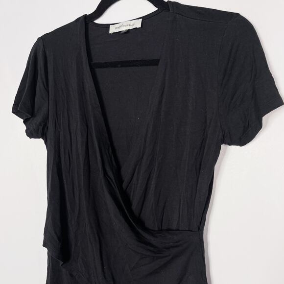 Angel Maternity Small Black Maternity Nursing Crossover Bamboo Short Sleeve Tee - Picture 3 of 8